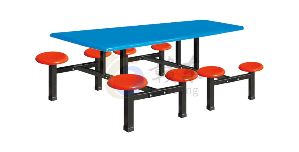 八位玻璃钢圆凳分体餐桌