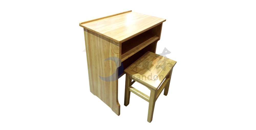 单人实木桌带小方凳